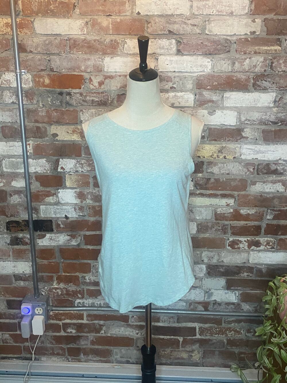 Loft Light Blue Sleeveless Workout Vintage Soft Cotton Shirt Size M